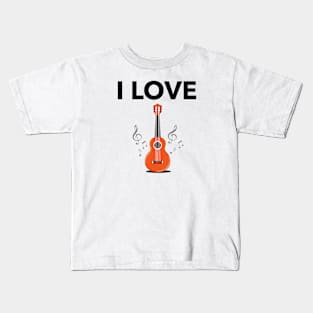 I Love Guitar Kids T-Shirt